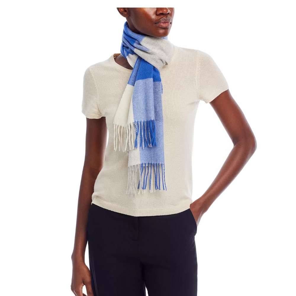 C by Bloomingdale's Check Cashmere Scarf
